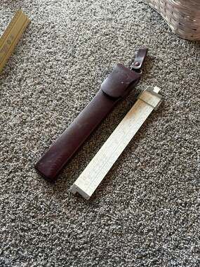 Vintage Post Versalog 1460 Hemmi Bamboo Slide Rule with Leather Case